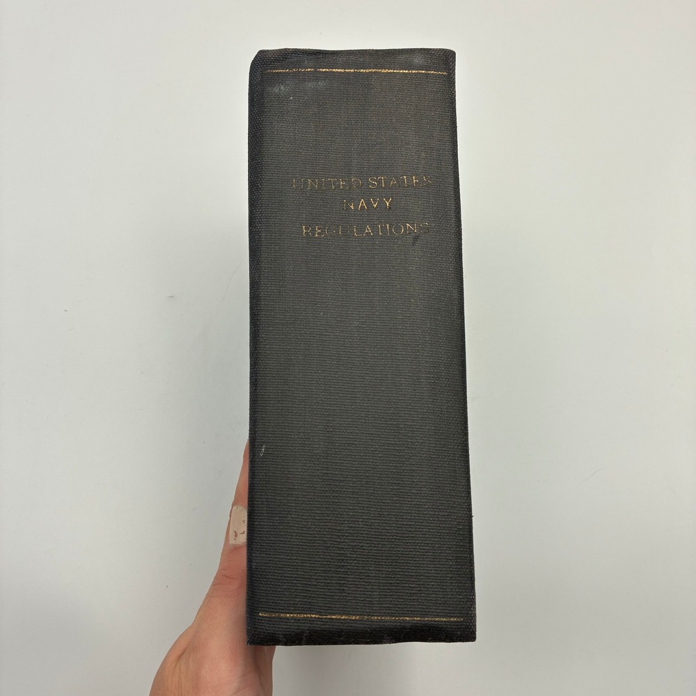 Vintage 1920 United States Navy Regulations Book 1941 Reprint WWII Era USN